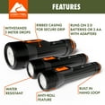 thumbnail image 3 of Ozark Trail Industrial LED Flashlights, 3 Pack, 1 Large Flashlight (150 Lumens) and 2 Small Flashlights (65 Lumens), 3 of 8
