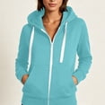 thumbnail image 6 of Jsaierl Womens Zip Up Hoodies Casual Solid Color Hooded Sweatshirt Holiday Comfort Long Sleeve Jackets Fall Clothes S-2XL, 6 of 6