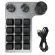 thumbnail image 1 of Teclado mecánico de 12 teclas y 3 perillas, interruptor rojo, impermeable, a prueba de polvo, control de volumen, teclado multifuncional para juegos, oficina, inalámbrico, Bluetooth con batería, 1 of 5