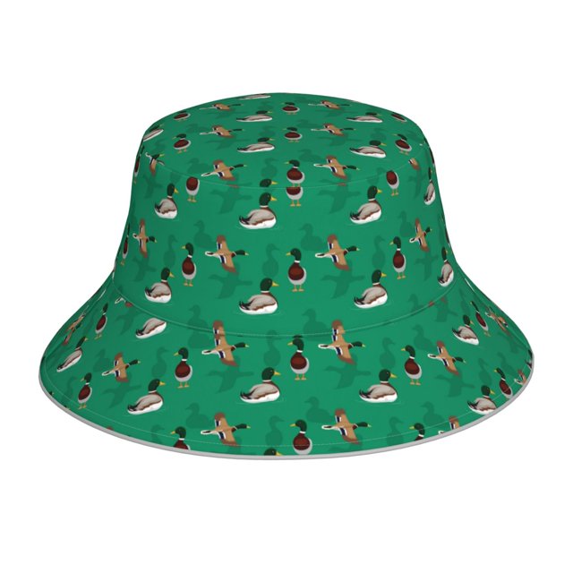 Fotbe Duck Mallard Flying Pose Sombrero Tipo Pescador con Estampado – Sombrero de Sol de Algodón de Moda para Playa, Golf, Pesca