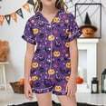 thumbnail image 2 of Kcodviy Ensemble 2 Pcs Pyjamas Fille Ensemble pour Enfants Enfants Pyjama Graphique de Pâques Enfants Imprimé Manches Courtes à Boutons Pyjama Lapin pour Tout-Petit Chandail Shorts Ensemble de Pyjama, 2 of 5