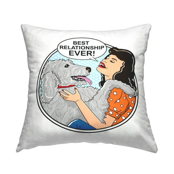 Stupell Industries Best Relationship Ever Dog Decorative Printed Throw Pillow Design by Dog Is Good.