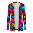 thumbnail image 3 of Xdegoge Valentines Cardigan for Women Long Sleeve Open Front Cardigans Fashion Playful Love Heart Prints Top Casual Loose Plus Size Versatile Outfits, 3 of 4