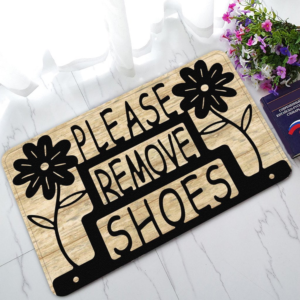 ZKGK Please Remove Your Shoes Sign NonSlip Doormat Indoor/Outdoor