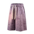 thumbnail image 2 of JUUYY Mens Baggy Athletic Shorts Drawstring Loose Vintage Workout Shorts Elastic Waist Summer Beach Shorts with Pockets Streetwear Purple XL, 2 of 5