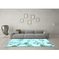 thumbnail image 3 of Ahgly Company Indoor Round Abstract Light Blue Modern Area Rugs, 5' Round, 3 of 4
