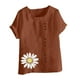 thumbnail image 4 of Vestidos Casuales Para Mujer, Blusas De Mujer De Moda Blusa informal de lino con botones y manga corta estampada para mujer, 4 of 4
