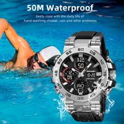 Men's Watches Outdoor Sports Waterproof Military Watch Tactical Digital Analog Wrist Watch Date Multi Function Led Large Face Alarm Stopwatch for Man