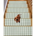 thumbnail image 2 of Stair Treads for Wooden Steps, Sage Green Checkered Peel and Stick Stair Treads with Reusable Adhesive, Farmhouse Buffalo Plaid Non Slip Indoor Stairs Runner Rugs Mats for Elders Dogs 8"x30" 4PCS, 2 of 7