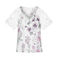 thumbnail image 3 of Camiseta con estampado flores Gibobby Camisetas Mujer Baratas Cuello en V Manga Corta, 3 of 5