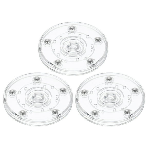 3Pack Acrylic Lazy Susan Turntable, 3" Spinner Lazy Susan Turntable Organizer, Acrylic Ball Bearing Rotating Tray for Pantry Spice Rack Decorating, Clear