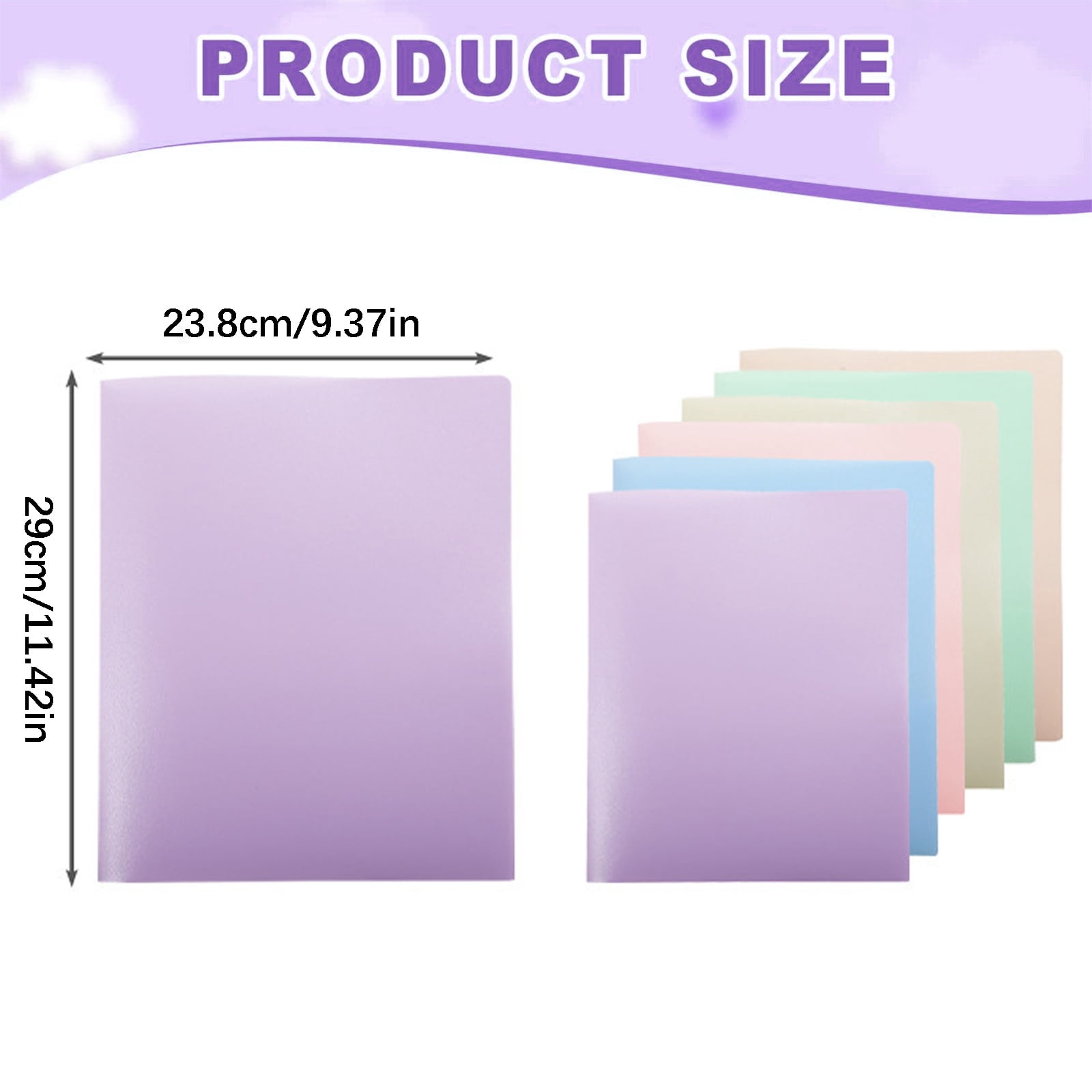 VKLU 6 Pack Plastic Pocket Folders, Heavy Duty Two-Pocket Presentation Folders with Business Card Slot, Letter Size Water-Resistant Poly File Organizers