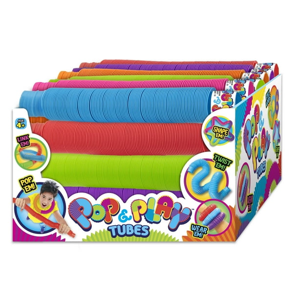 Pop & Play Tubes Sensory Toy 6 Color 24 Pack