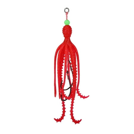 Fishing Tackle Sea Fishing Skirt Soft Lures with Double Barbed Hook Squid Skrit Lure 15cm 10g Artificial Baits