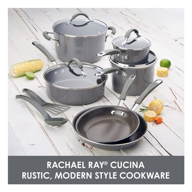 Juego de utensilios de cocina Rachael Ray Cucina de 12 piezas Gris Sal Marina