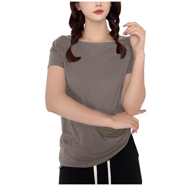 Yuyuzo Pyjamas pour Femmes Manches Courtes Col Rond Couche de Base Douce Vêtements de Nuit Amples