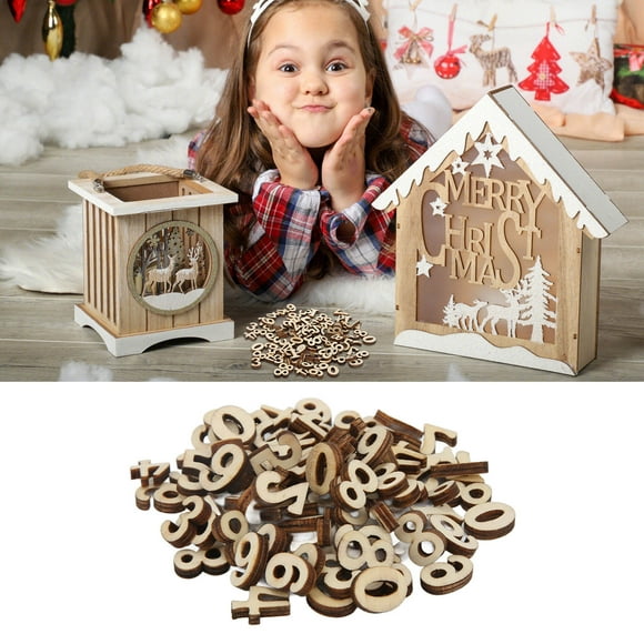 Portable Unique Design Wooden Clock Numbe, 100Pcs Wooden Numbers Wooden Clock Numbers for Spelling Games with 100 X Wooden Numbers for Spelling Games
