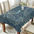 thumbnail image 3 of SKYSONIC 60”x90" Square Tablecloth with Beautiful Blue Lace for Christmas Prints, Anti-Wrinkle and Smooth Table Cloth for Kitchen/Home Decoration, 3 of 7