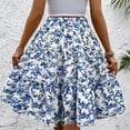 thumbnail image 4 of WTOBBY Women's Fashionable Floral Print Casual Skirt with Elastic Waist and Adjustable Strap, Versatile Half Skirt Design for Everyday Wear, Boho Chic Summer Outfits,Blue XL, 4 of 5