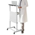 thumbnail image 5 of KFFKFF Upright Podium, Adjustable Height Mobile Speaker's Stand, Podium with 4 Movable Wheels, Underneath Storage Shelf Floor Podium, White Podiums for Educational Setting,Religious Gathering, 5 of 9