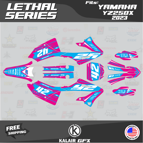 Kalair GFX Graphics Kit for Yamaha 2-stroke Enduro YZ 250X (2023) Lethal Series