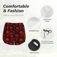 thumbnail image 6 of Picia Red Skulls Pattern Women's 2 in 1 Athletic Running Shorts High Waisted Workout Casual Gym Sweat Shorts with Comfy Liner Zipper Pockets-XX-Large, 6 of 9