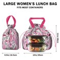 thumbnail image 5 of Pioneer Flower Floral Print Pattern Drawstring Lunch Bag Women - Drawstring Lunch Bag Insulated for Work Office - Stain-Resistant Large Lunchbags for Women with Multi-Pockets, 5 of 6