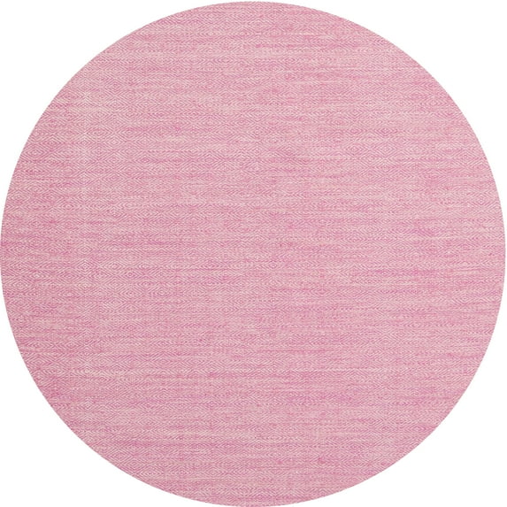 Ahgly Company Indoor Round ContemporarPink Abstract Area Rugs, 6' Round
