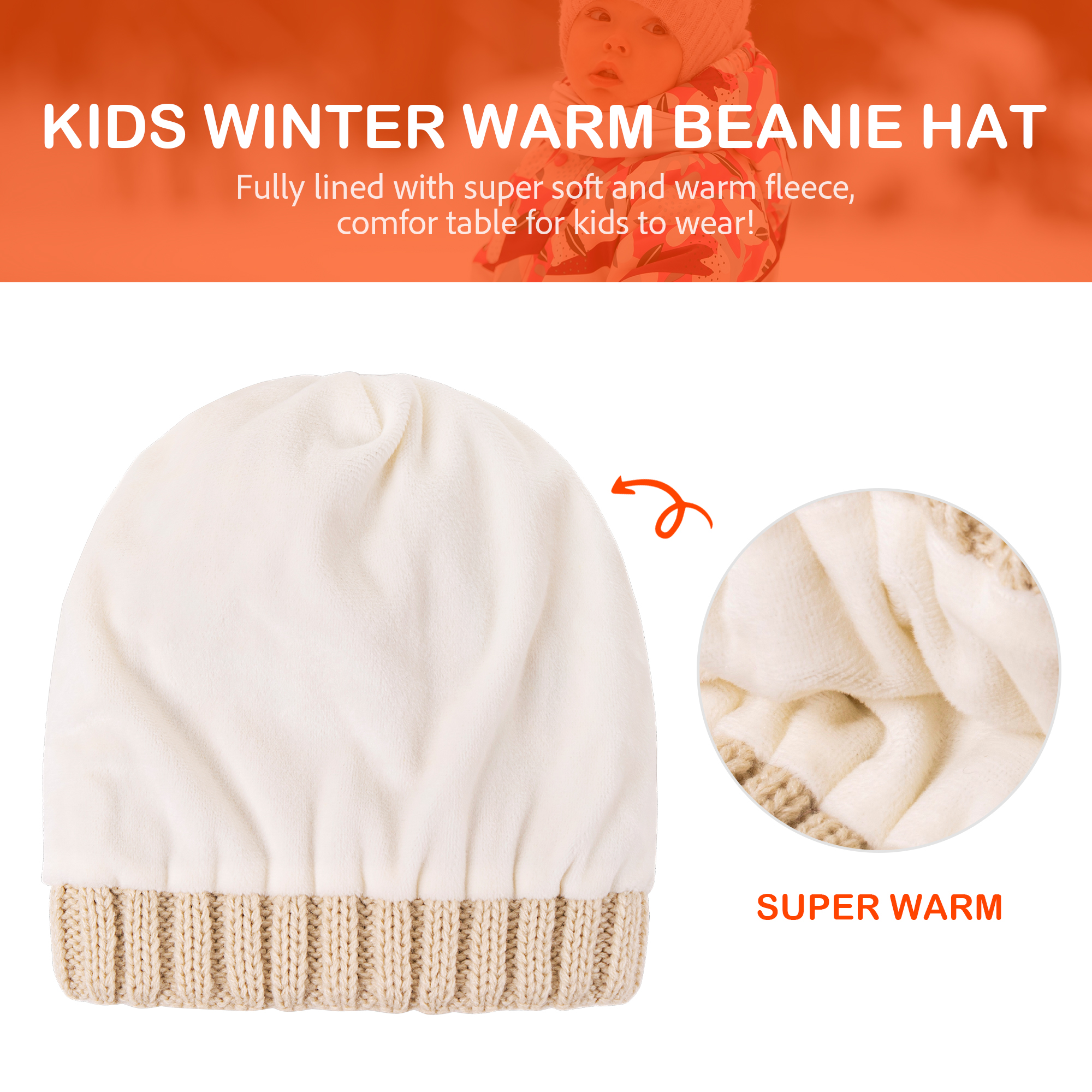 REDESS Toddler Winter Pom Pom Beanie, 2-Pack photo 2