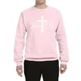 thumbnail image 2 of Wild Bobby, John 3:16 Cross Inspirational/Christian Unisex Crewneck Graphic Sweatshirt, Light Pink, 3X-Large, 2 of 5