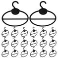 20x Scarf Shawl Tie Holder Organizer Oval Plastic Hangers Storage Black