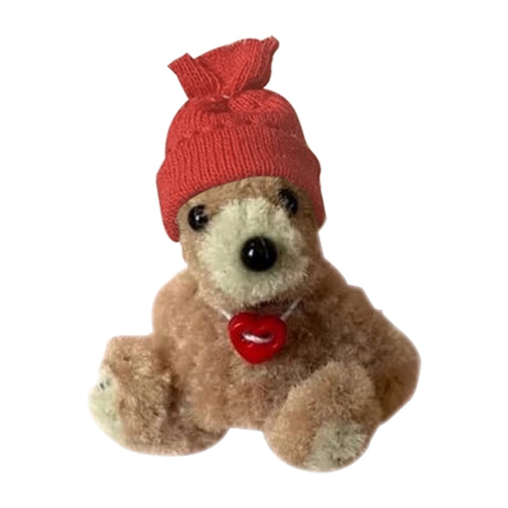 POINTERTECK Tiny Handmade Teddy Bear- DIY Animal Pocket Hug of Teddy Bear with Small Elephant，Cute Collectible，3.9inch