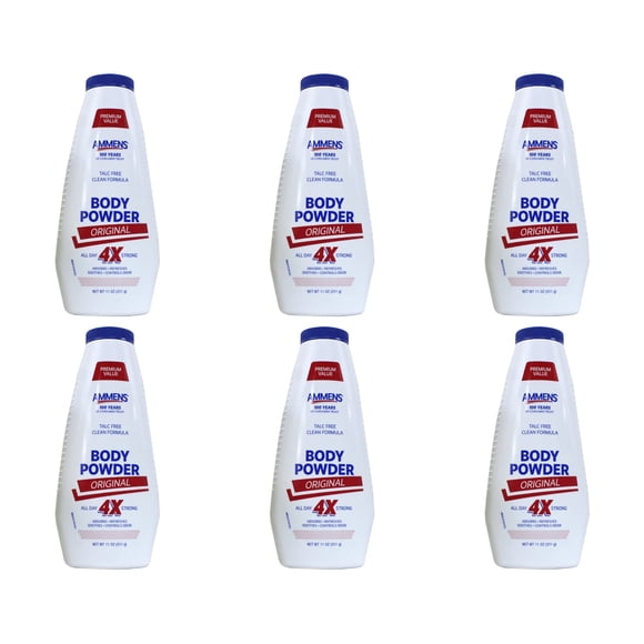 Body Powder Ammens Original, sin talco, 325 g (paquete de 6)