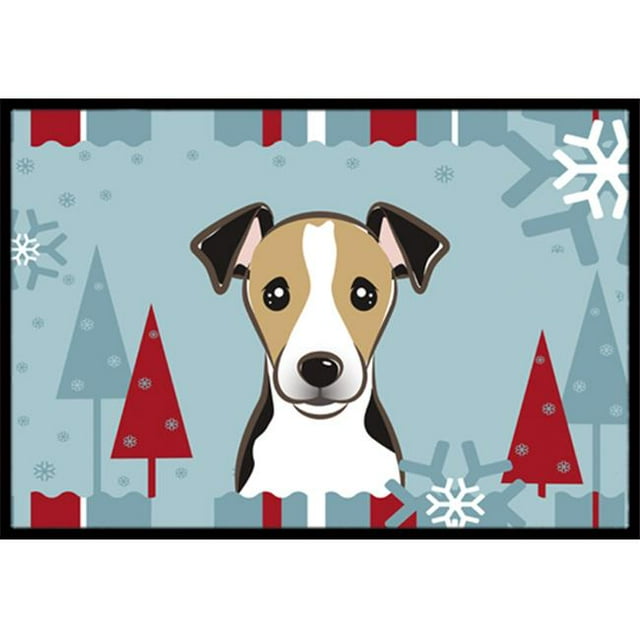 BB1757MAT Tapis d'Intérieur et d'Extérieur d'Hiver Jack Russell Terrier - 18 x 27 Po.
