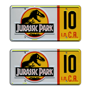 Jurassic Park | 1993 Jeep Wrangler Sahara | #10 | Metal Stamped Replica Prop License Plate Combo