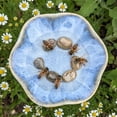 thumbnail image 5 of Glazed Ceramic Pollinator Waterer with Stake, Floral Helpful Insect Bird Feeder, Weatherproof Outdoor Garden Bath Yard Ornament, Shallow Tray for Bees Butterflies Hummingbirds, 5 of 6
