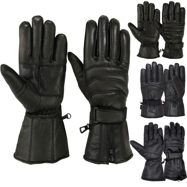 Mens Motorbike Gloves Cold Weather Motorcycle Riding Glove Genuine