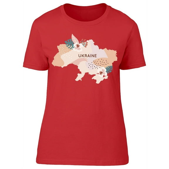 Trendy Colorful Ukraine Map T-Shirt Women -Image by Shutterstock, Female Large