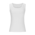 thumbnail image 3 of UPPADA Women's Summer Tank Tops Crew Neck Sleeveless Shirts Ribbed Knit Slim Fitted Basic Cami Tops Casual Blouses Tees,Tank Tops for Women White,XXL, 3 of 6