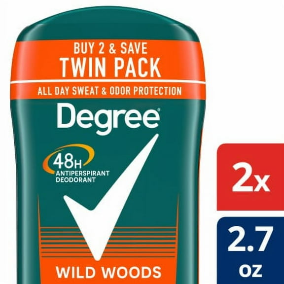 Degree Original Protection Men's Antiperspirant Deodorant Stick Wild Woods Twin Pack