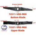 thumbnail image 2 of Juego de cuchillas para cortacésped YFZS 72511-VR8-M00 en la parte inferior y 72531-VR8-M00 en la parte superior para Hon da HRN216 (paquete de 2), 2 of 8