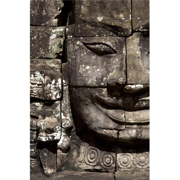 Posterazzi DPI1837890LARGE Bayon Temple Angkor Cambodia Poster Print, Large - 22 x 36