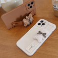 thumbnail image 4 of Compatible with iPhone Case,Cute Kawaii Cartoon Fluffy Furry Bear Wristband Strap Bracelet Chain Camera Lens Protection Shockproof Cover Phone Case (White,iPhone 14), 4 of 7
