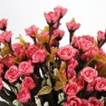 thumbnail image 4 of Inteprter Ramo de flores de rosas artificiales de 21 cabezas, ramo de flores nupciales de boda de rosas de seda de simulación Flores artificiales rojo, 4 of 6