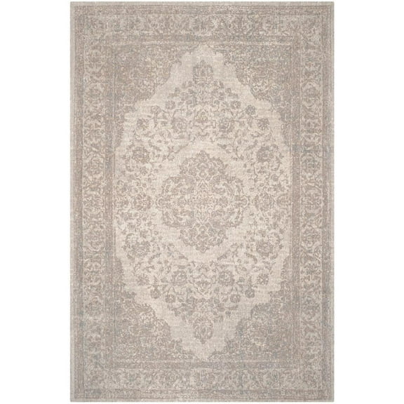 SAFAVIEH Classic Vintage Ivonette Overdyed Border Cotton Area Rug, Beige, 4' x 6'