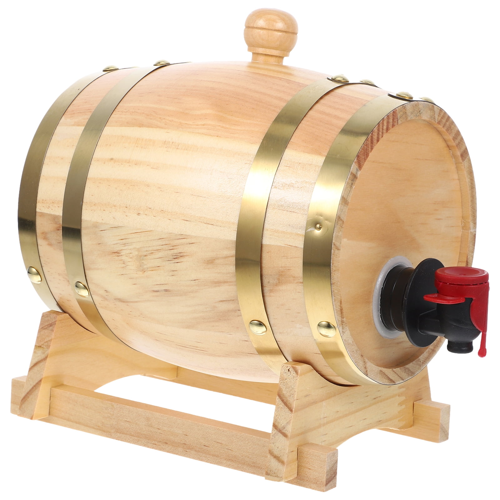 1 Set Wooden Barrel Beer Barrel Wine Barrel Wine Aging Barrel Beer Storage Bucket for Party 0.8 L
