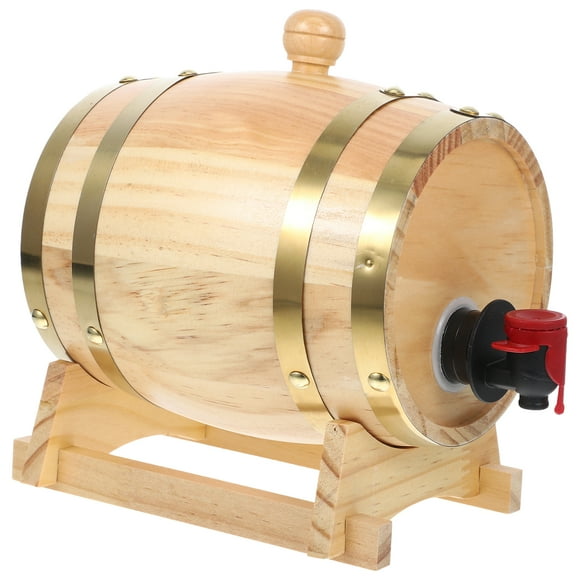 1 Set Wooden Barrel Beer Barrel Wine Barrel Wine Aging Barrel Beer Storage Bucket for Party 0.8 L