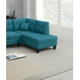 thumbnail image 3 of Living Room Furniture Azure Fabric Tufted Cushion Couch 2pcs Sectional Set RAF Chaise LAF Sofa, 3 of 8