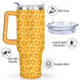 thumbnail image 3 of 40oz Yellow Lemon Pattern Stainless Steel Flip Straw Tumbler Spill Proof Travel Cup Double Wall Vacuum Insulated Coffee Mug with Top Handle, 3 of 6