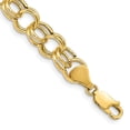 thumbnail image 2 of Primal Gold 14 Karat Yellow Gold Hollow Double Link Charm Bracelet, 2 of 4